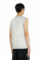 Diesel Sleeveless jersey top with embossed graphics - T-Shirts Mens in Grey