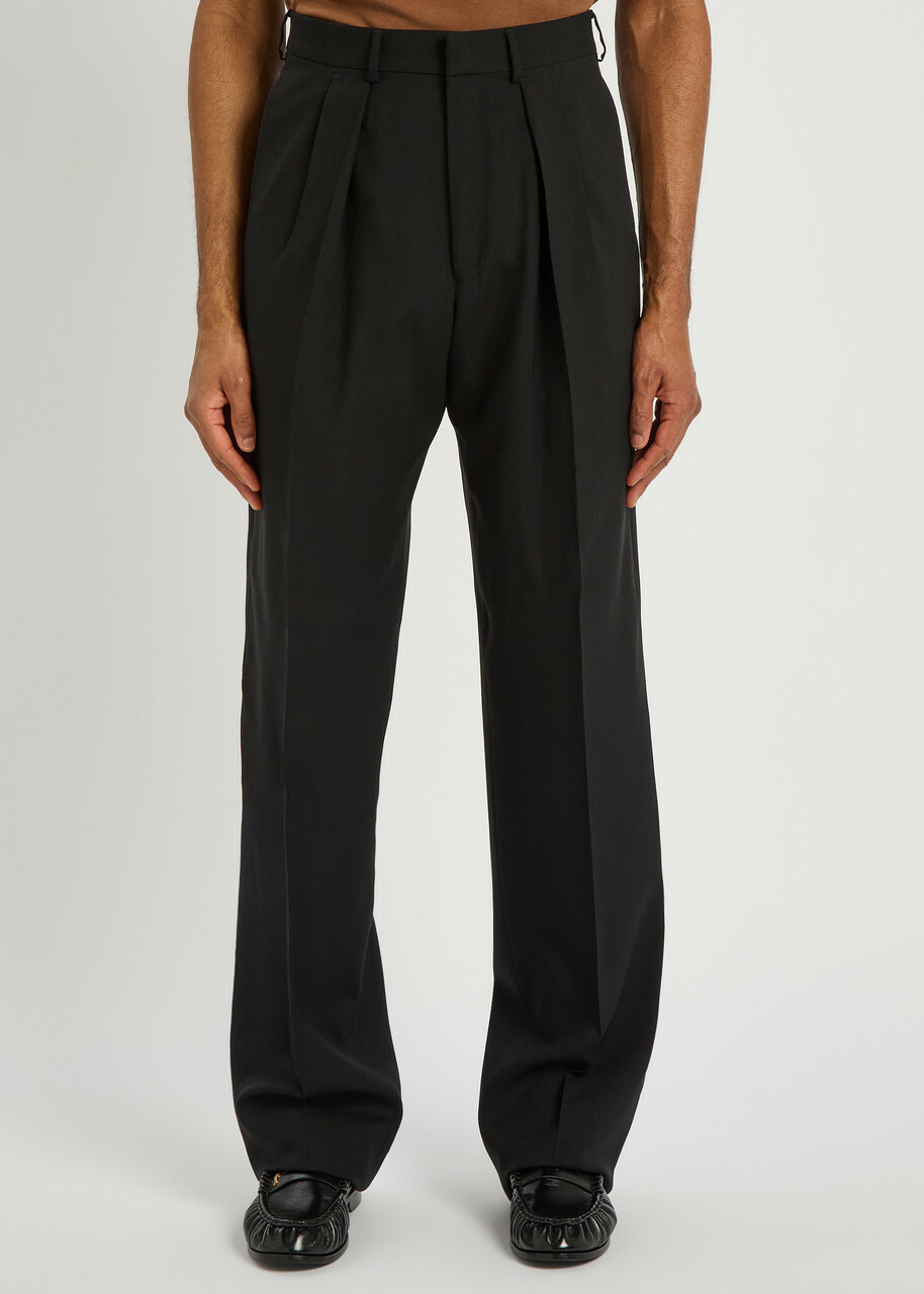 Tom Ford Double Pleat Wool-blend Trousers Black