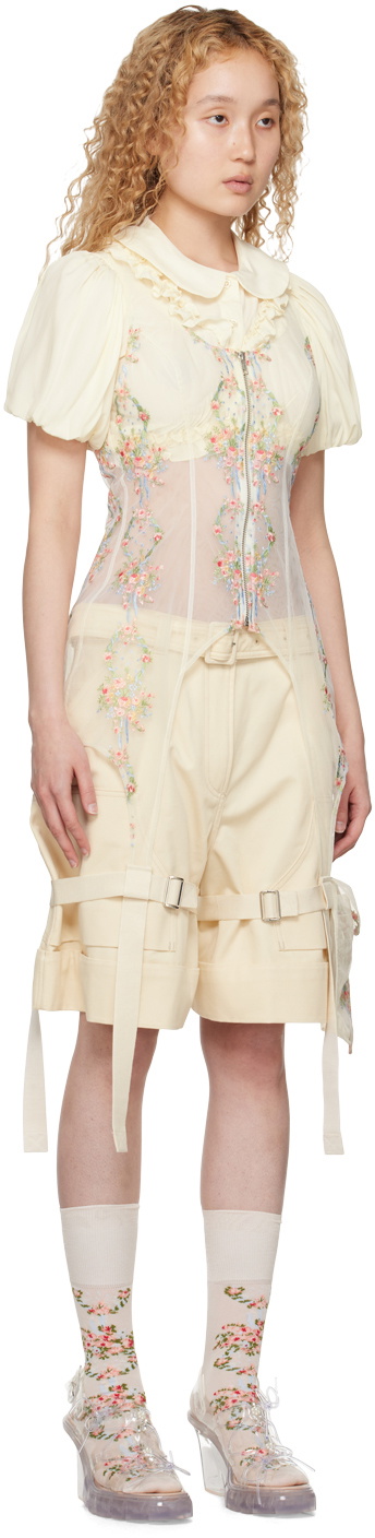 Simone Rocha Off-White Zip-Up Tank Top Simone Rocha