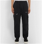 Off-White - Logo-Print Cotton-Jersey Cargo Sweatpants - Black