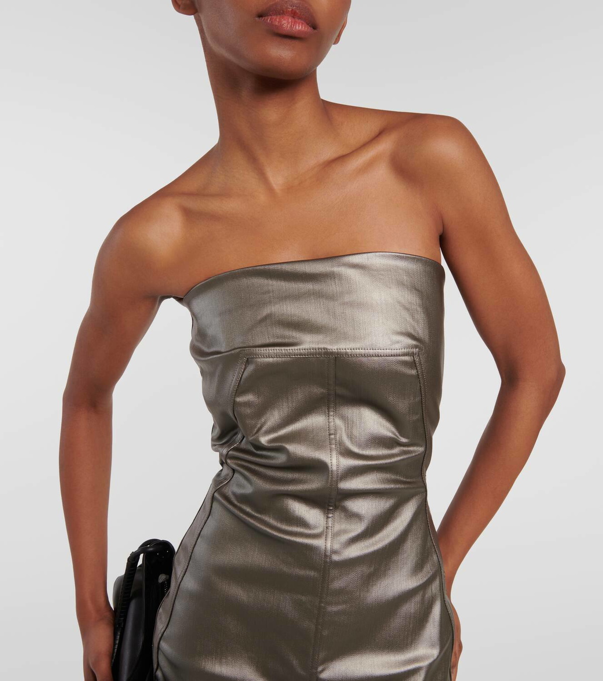 Rick Owens Lido corset coated denim gown