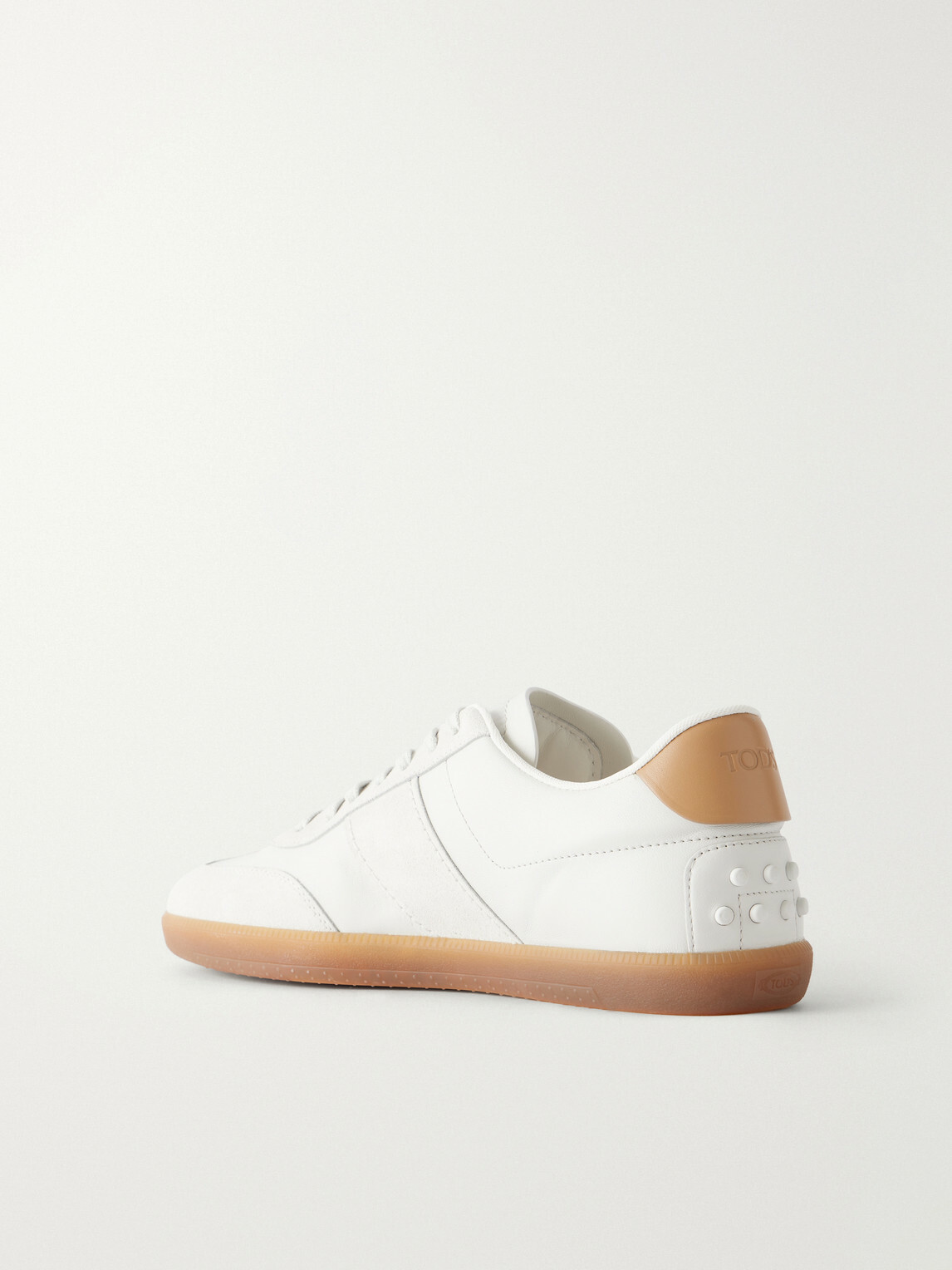 Tod's - Suede-Trimmed Leather Sneakers - White