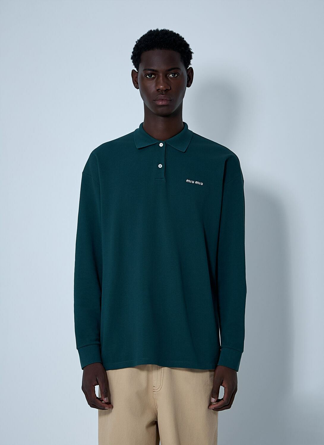 Miu Miu Logo Motif Polo Shirt