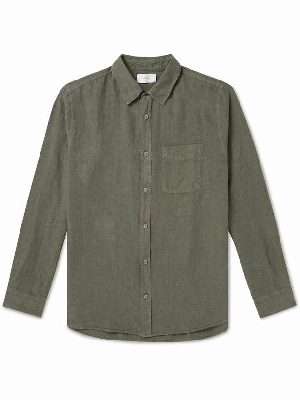 Photo: Mr P. - Garment-Dyed Linen Shirt - Green