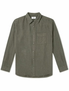 Mr P. - Garment-Dyed Linen Shirt - Green