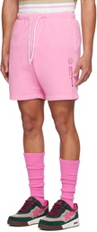 AAPE by A Bathing Ape Pink Embroidered Shorts