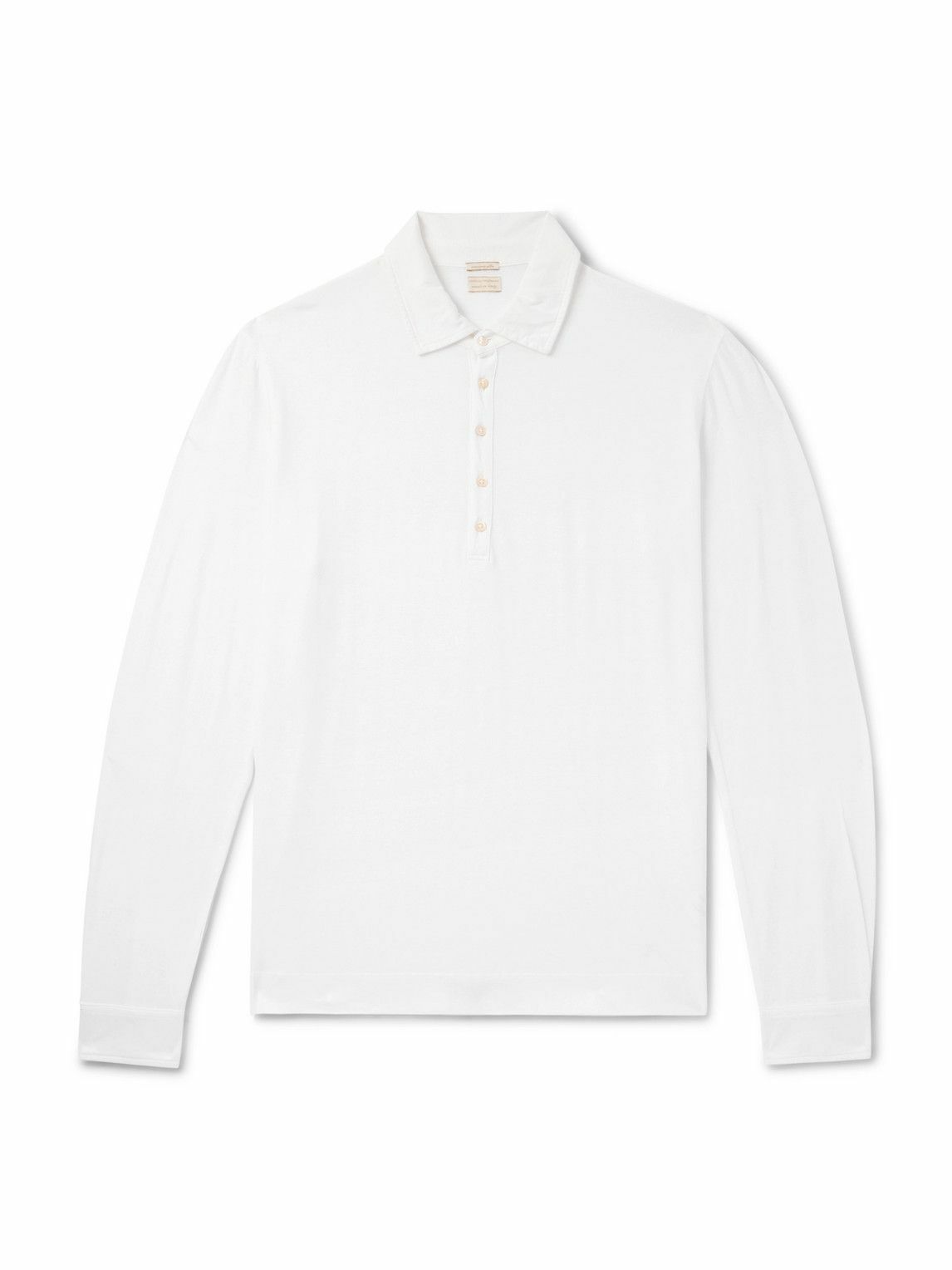 Massimo Alba - Ischia Cotton and Cashmere-Blend Jersey Polo Shirt - White