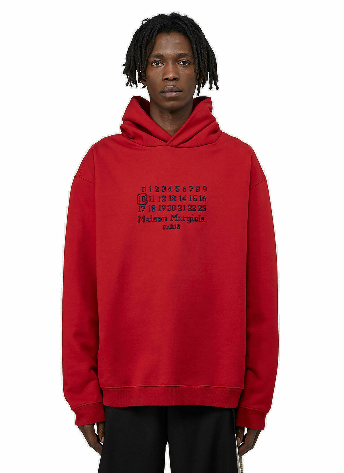 Logo Hooded Sweatshirt in Red Maison Margiela