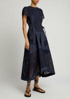 3.1 Phillip Lim Eyelet-embroidered Cotton-poplin Midi Dress Navy