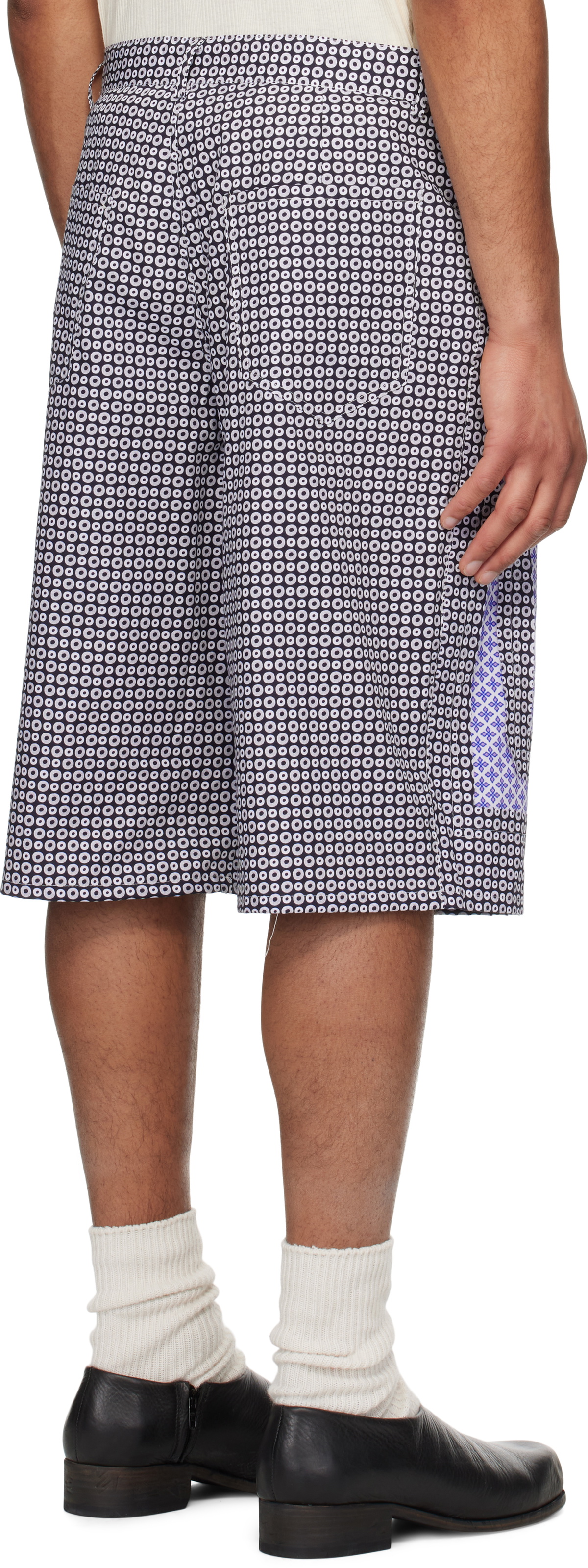 Edward Cuming SSENSE Exclusive Navy Flower Bermuda Shorts