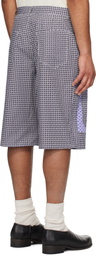 Edward Cuming SSENSE Exclusive Navy Flower Bermuda Shorts