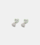Kamyen 18kt white gold earrings with enamel and diamonds