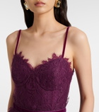 Costarellos Belted lace gown