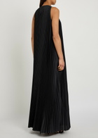 Joseph Chenes Pleated Satin Maxi Dress Black