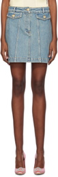 Moschino Blue Faded Denim Miniskirt