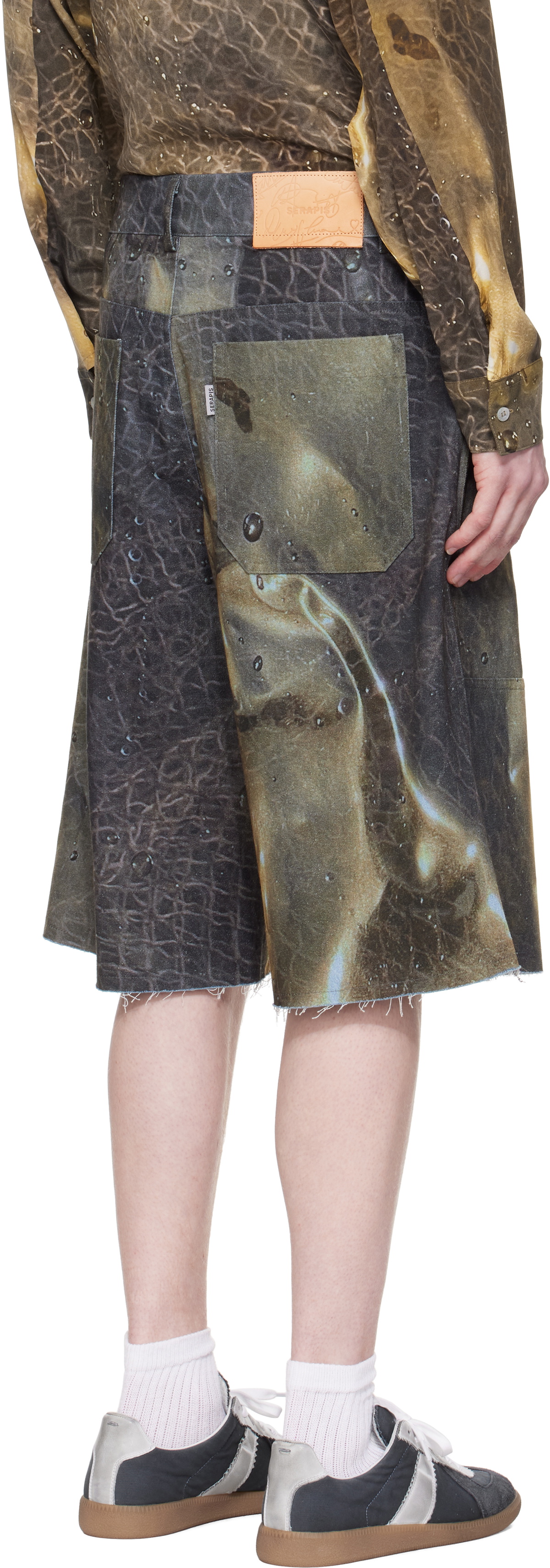 Serapis SSENSE Exclusive Khaki Golden Hour Sailor Denim Shorts