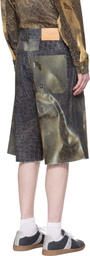 Serapis SSENSE Exclusive Khaki Golden Hour Sailor Denim Shorts