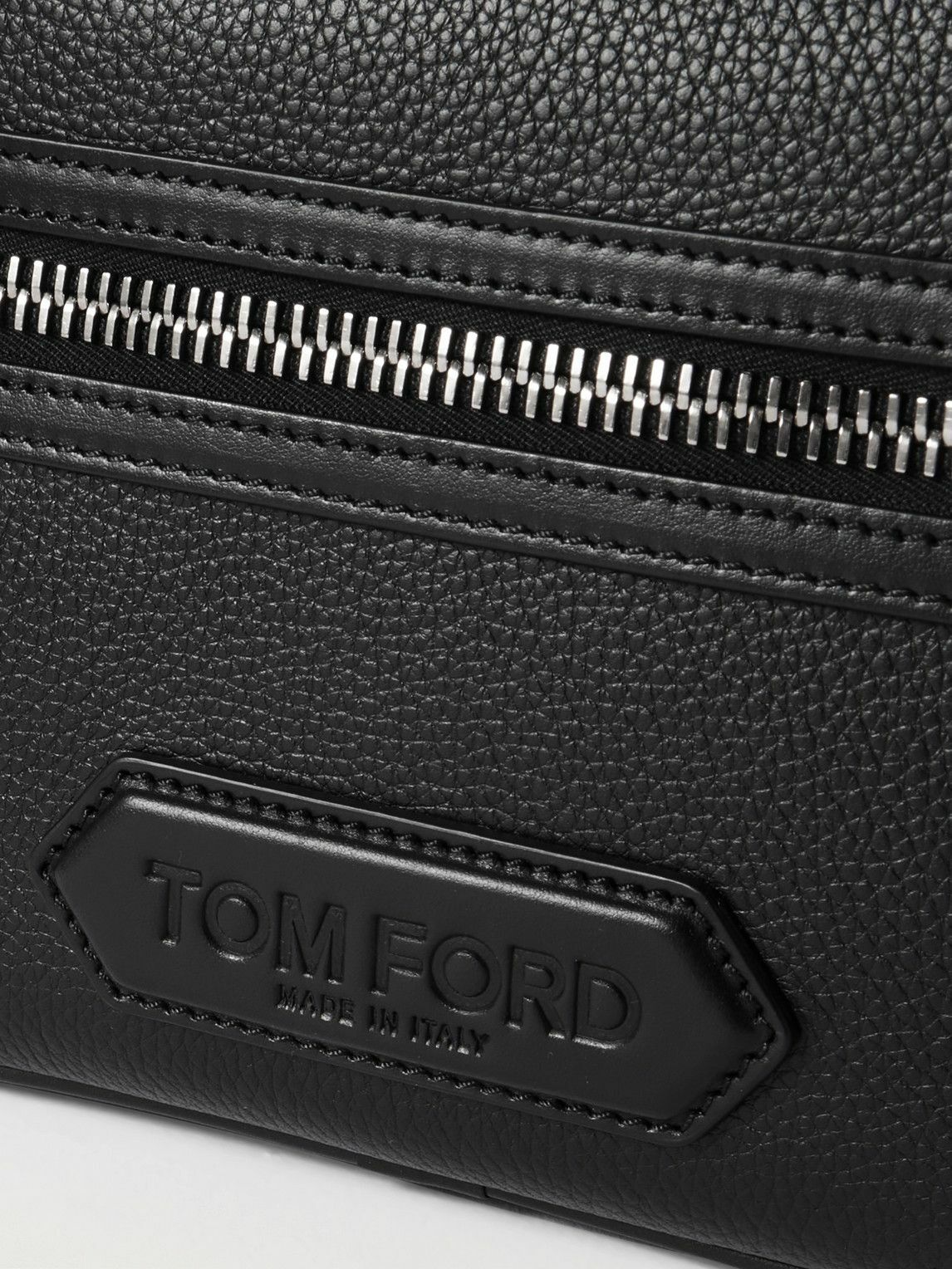 TOM FORD - Logo-Appliquéd Full-Grain Leather Messenger Bag