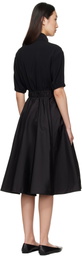 Moncler Black Taffeta Skirt Midi Dress