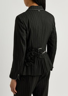 High Ceremony Striped Crepe Blazer Black