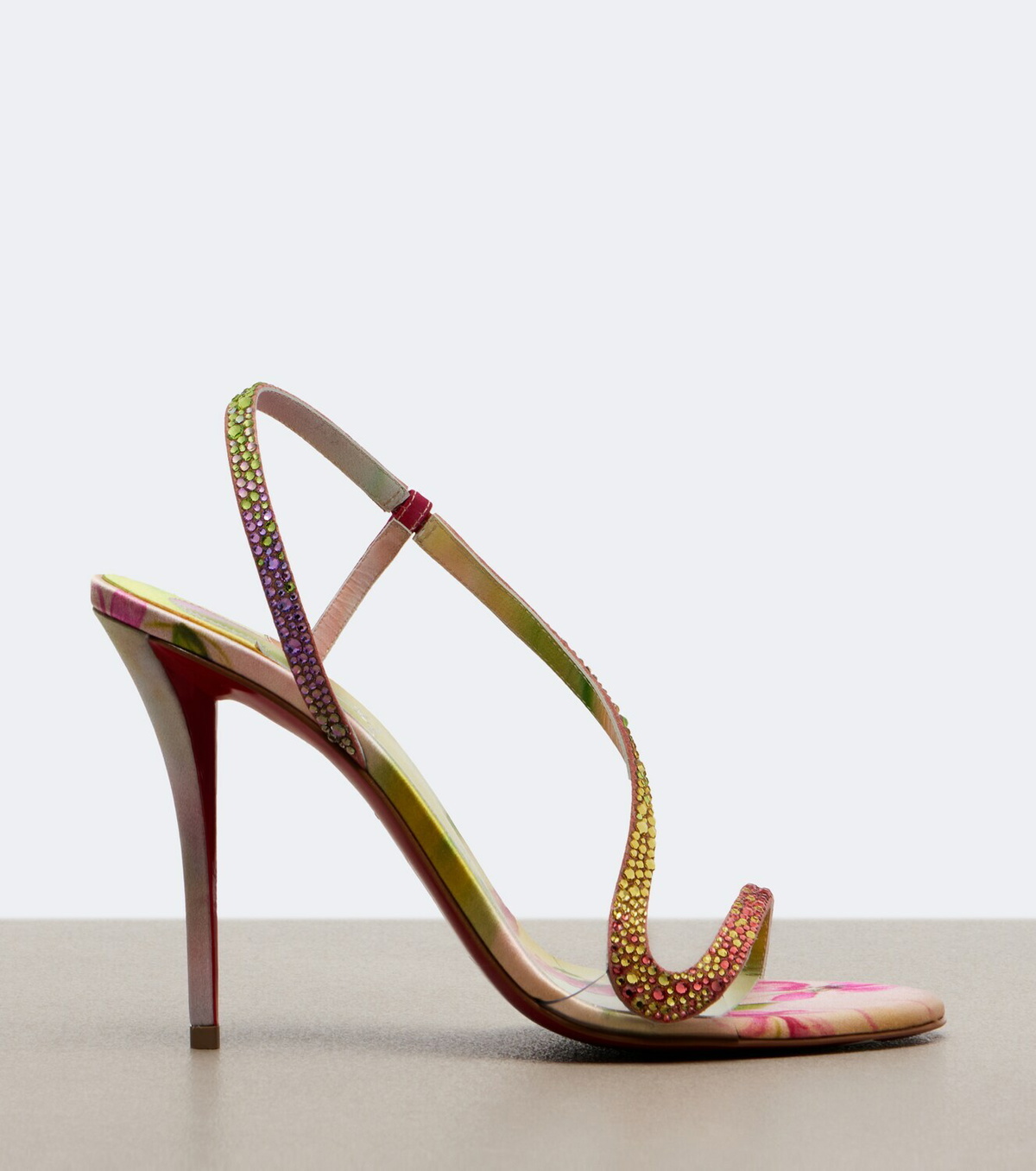 Christian Louboutin Rosalie embellished satin slingback sandals