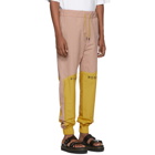 Pyer Moss Pink and Yellow Logo Wave Track Pants