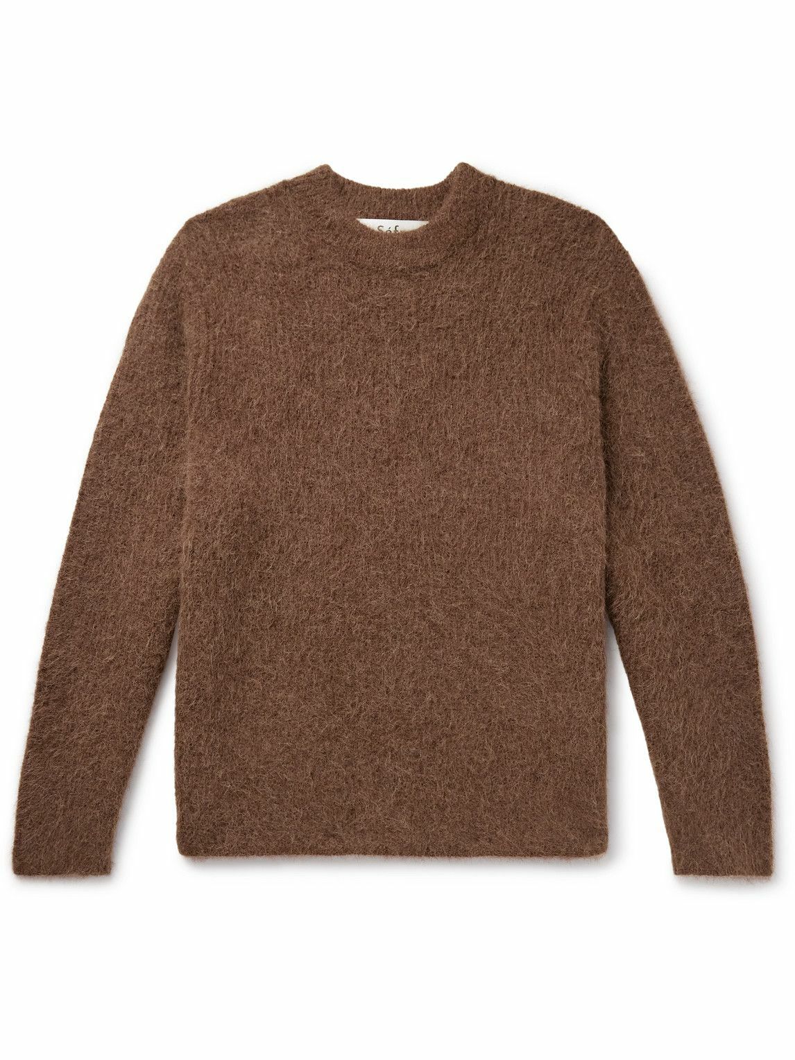 Séfr - Haru Alpaca-Blend Mock-Neck Sweater - Brown