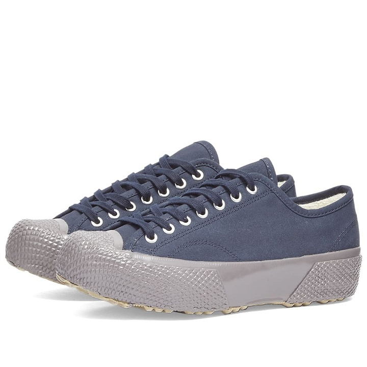 Photo: Artifact by Superga Men's 2434 Collect M51 Military Parka Jacket Low Sneakers in Navy Marine/Grey