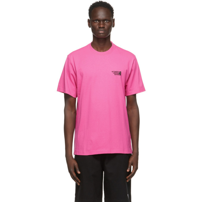 VETEMENTS Pink Limited Edition Logo T-Shirt Vetements