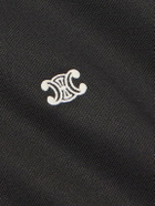 CELINE - Triomphe Teddy Slim-Fit Logo-Embroidered Tech-Jersey Track Jacket - Gray