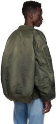 Acne Studios Green Polyester Bomber Jacket