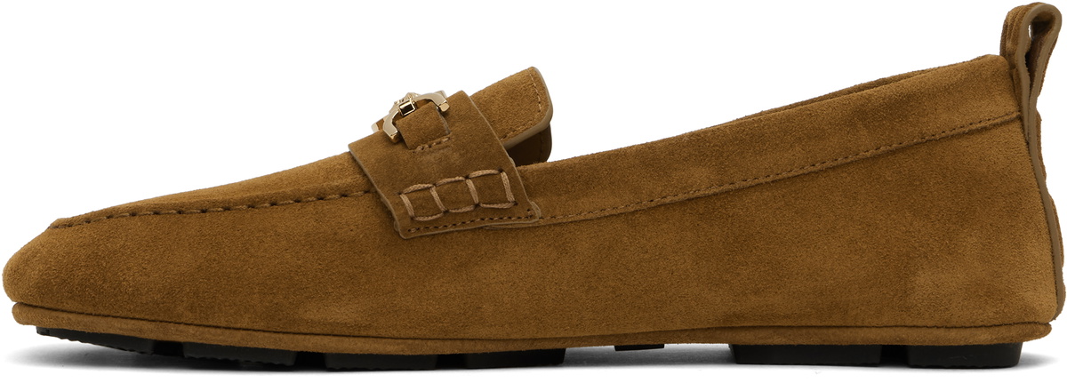 Versace Tan Villa Suede Driver Loafers Versace display picture 1