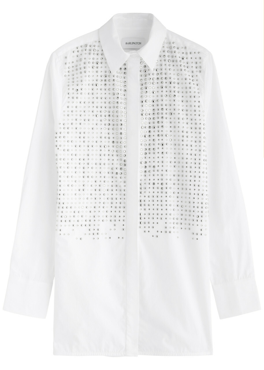 16 Arlington Marley Embellished Cotton-poplin Shirt White