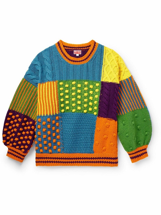 Photo: KENZO - Psychedelic Cable-Knit Cotton Sweater - Multi