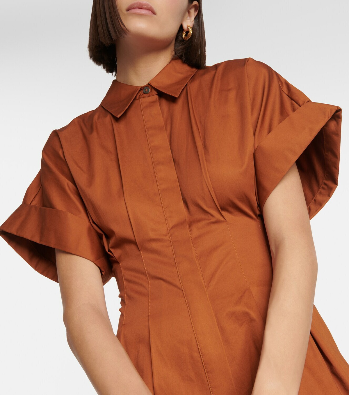 coach pleated dress Restored Shoulder Pleat Midi Dress