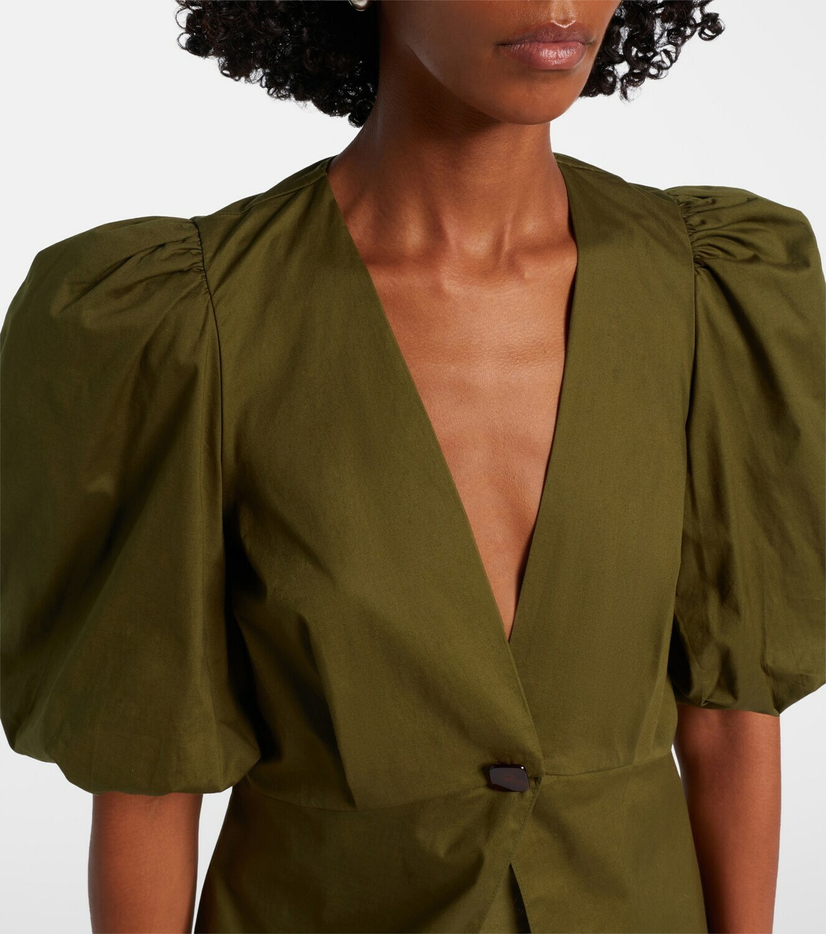 Adriana Degreas Puff-sleeve cotton-blend top