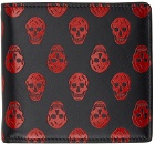 Alexander McQueen Red & Black Biker Skull Wallet