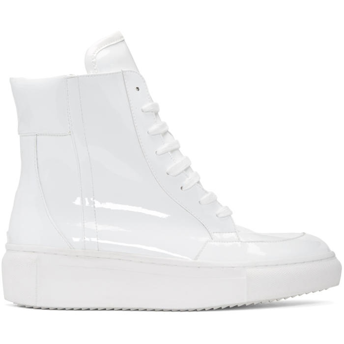 Photo: D by D White Coated High-Top Sneakers