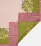 La DoubleJ Fringed printed silk twill scarf