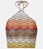 Missoni Wave halterneck lamé top