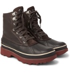 Sorel - Caribou Storm Faux Shearling-Lined Full-Grain Leather and Rubber Snow Boots - Brown