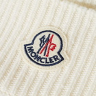 Moncler Men's Logo Beanie in White