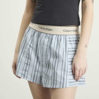 Calvin Klein Women's Cotton Poplin Sleep Short in Majorca Stripe Breezy Blue