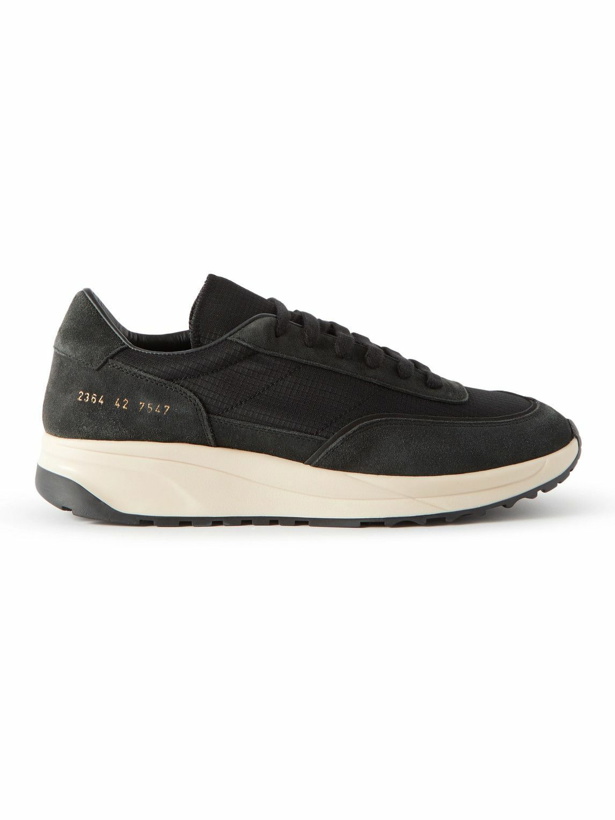 Photo: Common Projects - Track 80 Leather-Trimmed Suede and Ripstop Sneakers - Black