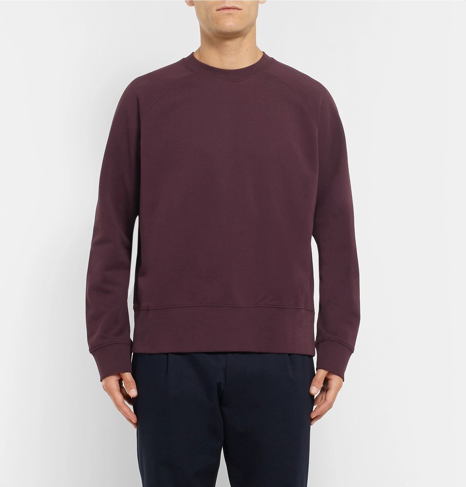 Studio Nicholson - Loopback Cotton-Jersey Sweatshirt - Men - Purple Studio  Nicholson