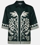 Eres Émeraude printed silk twill shirt