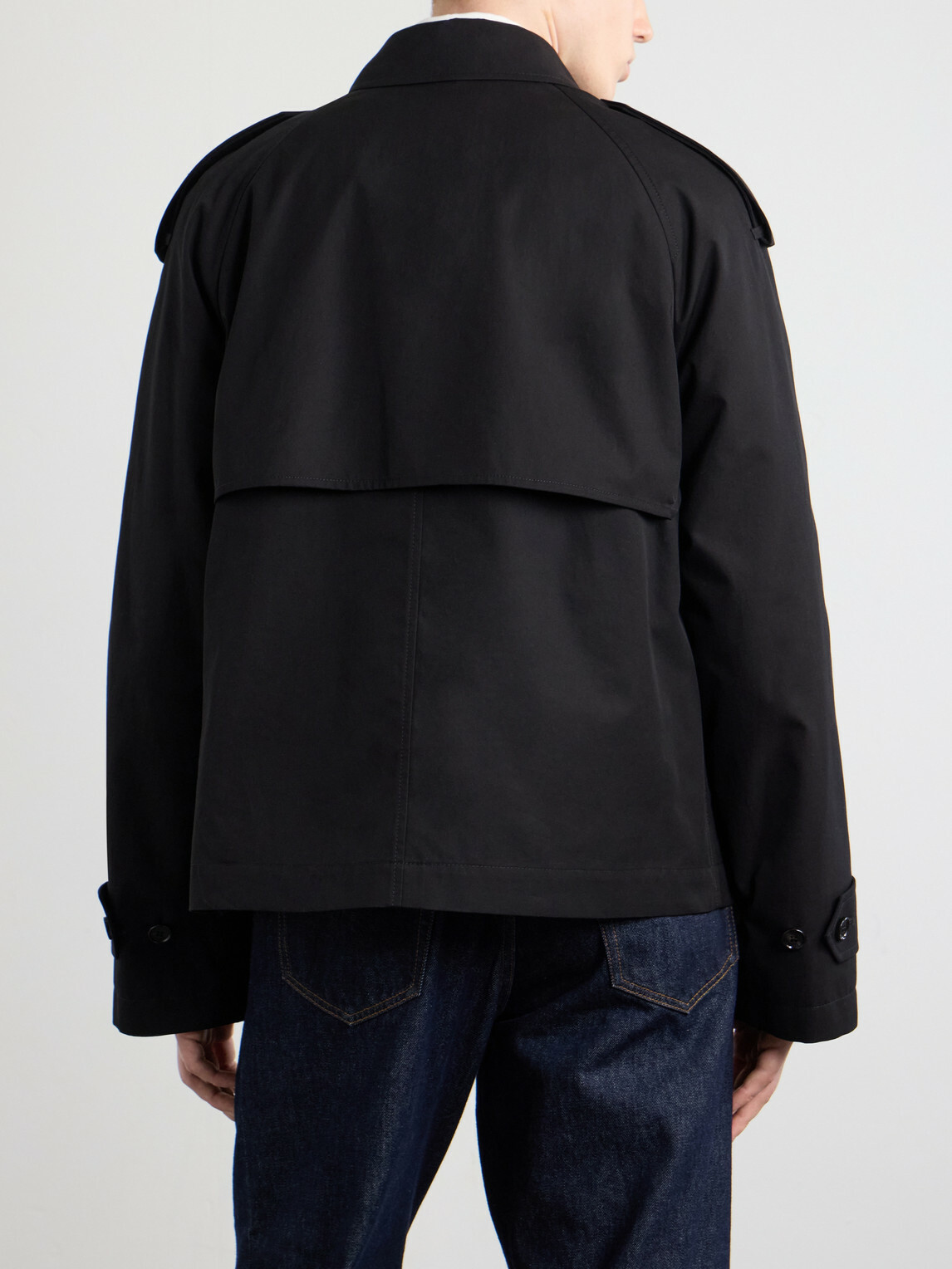 Burberry - Cropped Cotton-Gabardine Trench Coat - Black