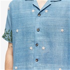 Karu Research Men's Natural Indigo Dye Vacation Shirt in Blue/Green/Orange