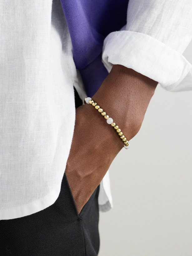 Photo: PATTARAPHAN - Tri Anya Baby Cycle 14-Karat Gold Moonstone Bracelet