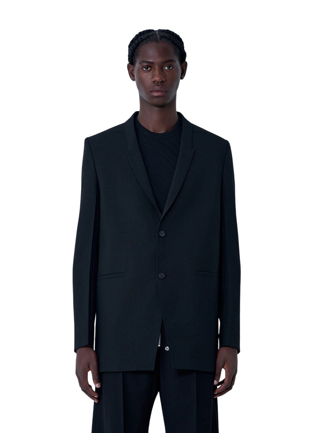 Rick Owens Black Leather Jumbo Tatlin Sleeveless Blazer Rick Owens